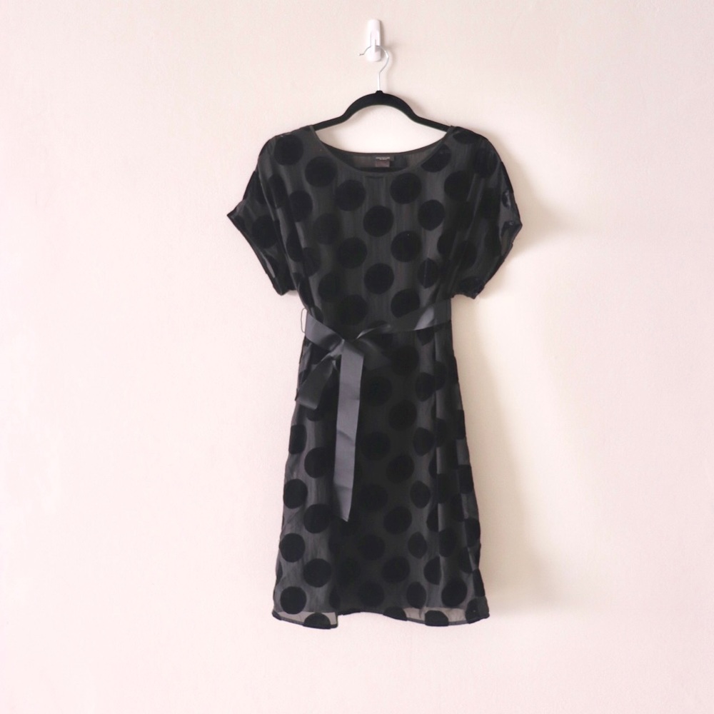 [SOLD]   Velvet Organza Dot Dress by Ann Taylor